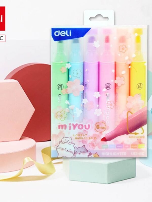 ديلي قلم تأشير - بدن غامق - ألوان باستل EU12-6C